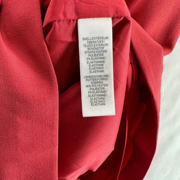 Adrianna Papell Dress Sz 6 Crepe Sheath Drape Pleated Square Neck Cap Sleeve Red - Picture 8 of 11